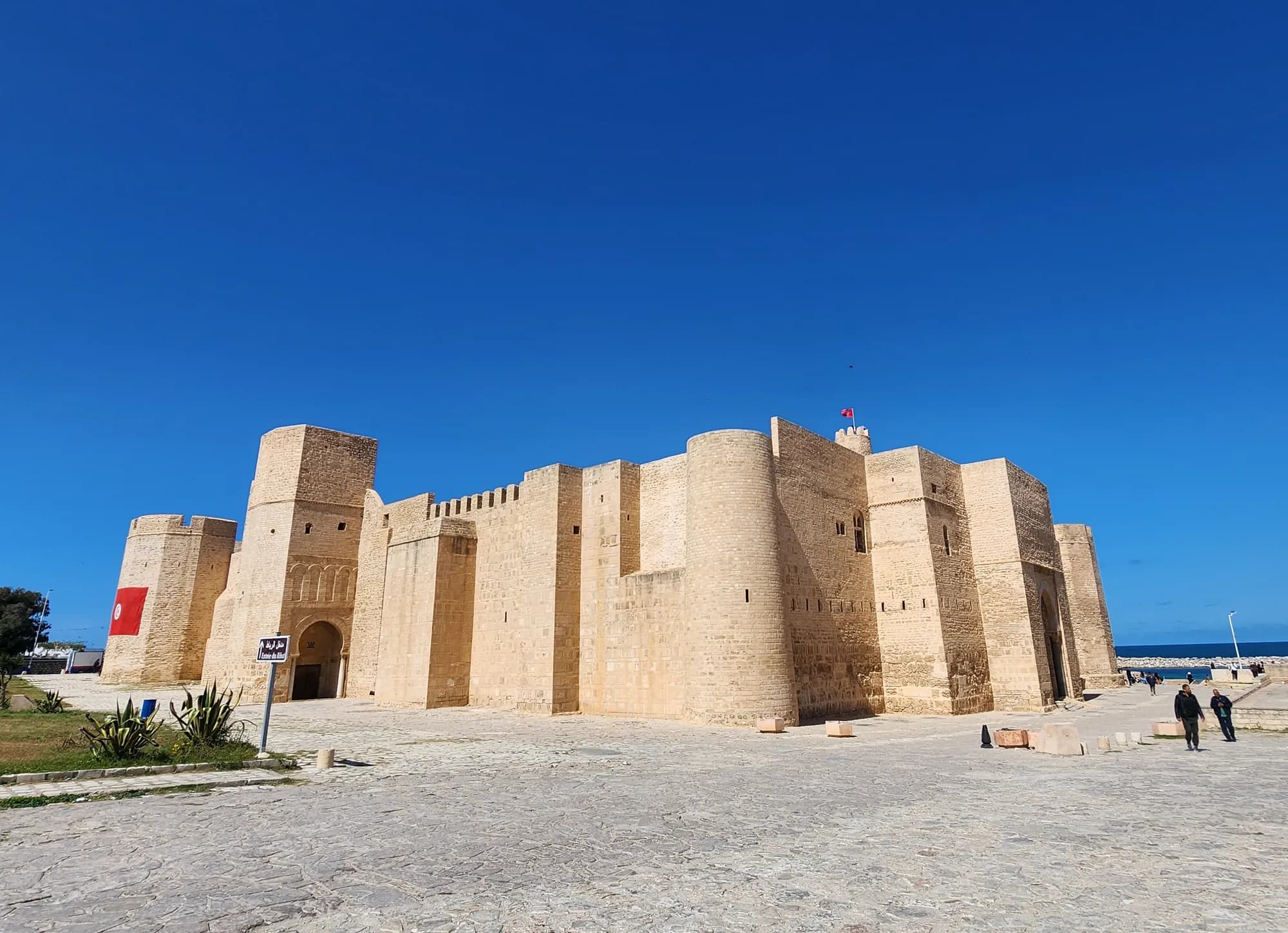 Sandstone walls of the Ribat of Monastir